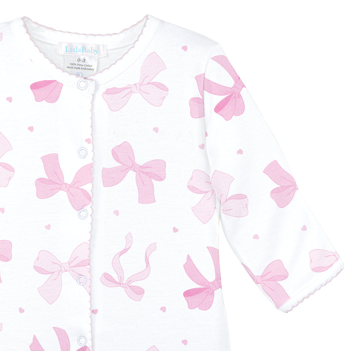 Lovely Bows Printed Footie | Baby Girl