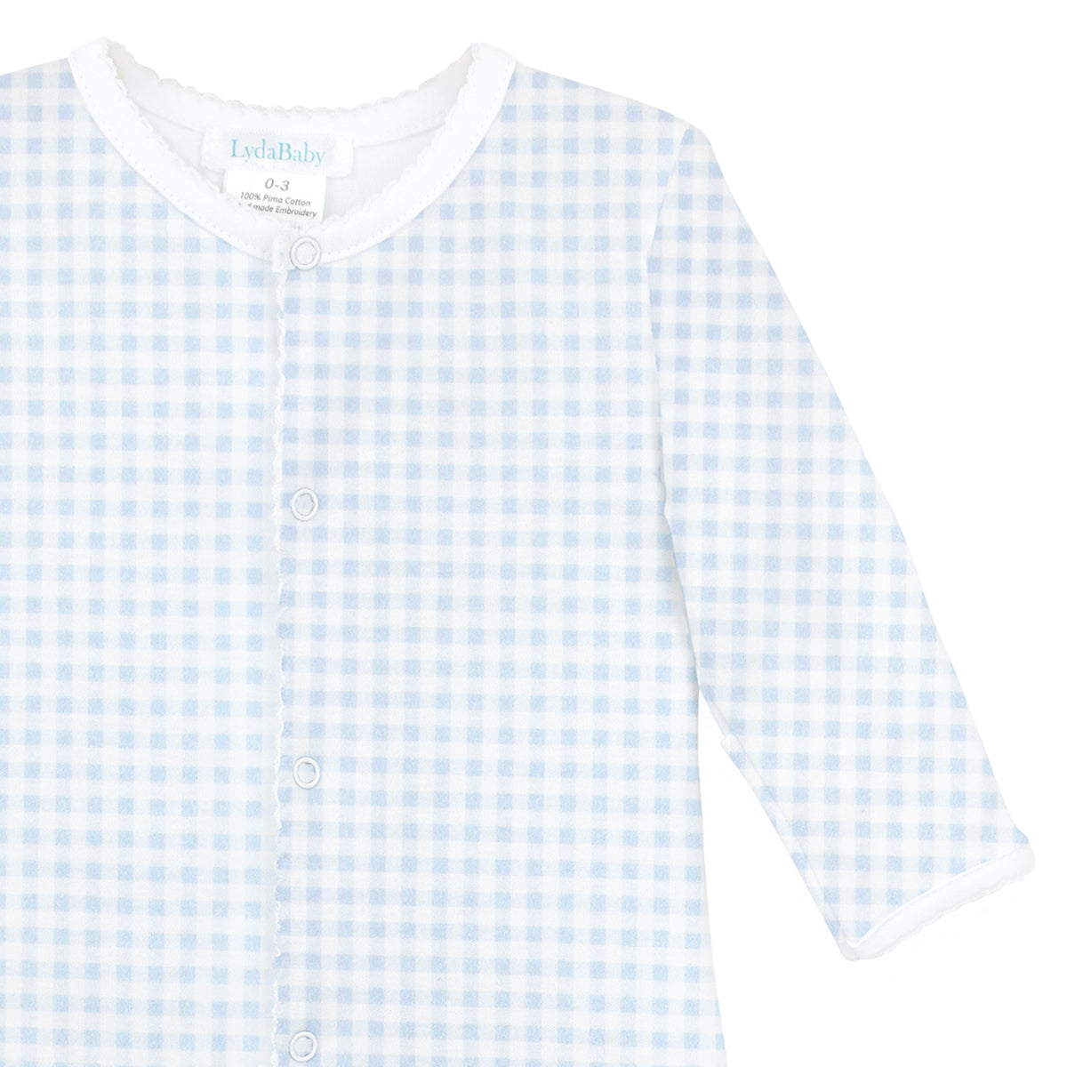 Light Blue Gingham Printed Footie | Baby Boy