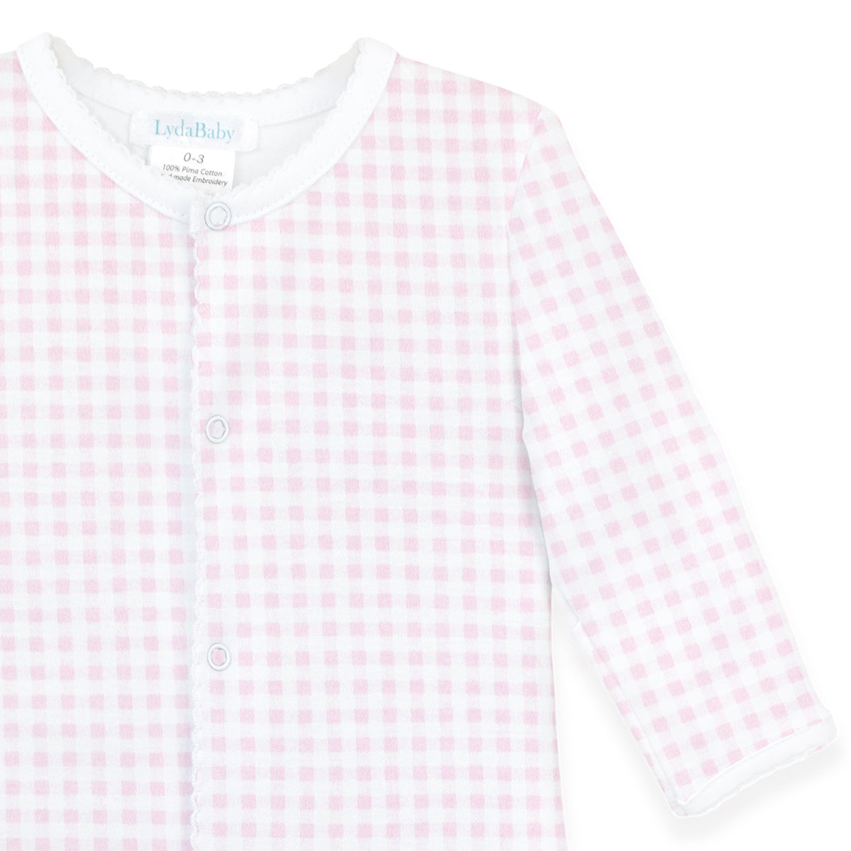 Pink Vichy Printed Footie | Baby Girl