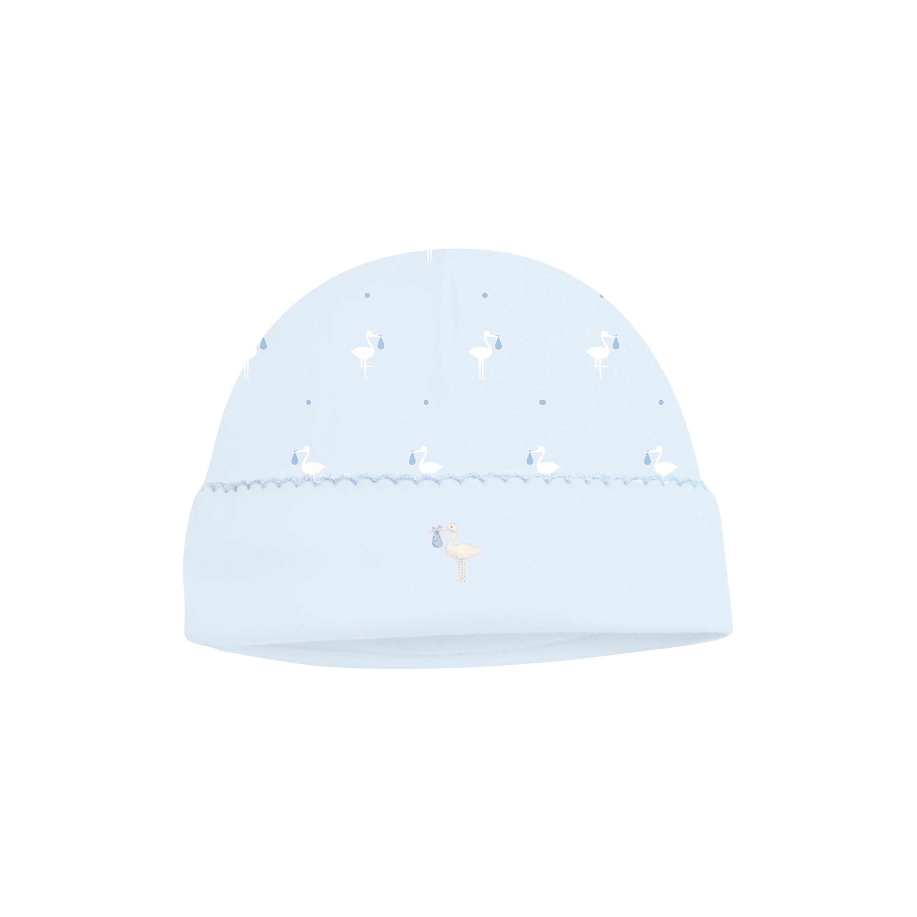 Baby Stork Embroidery and Printed Hat | Baby Boy