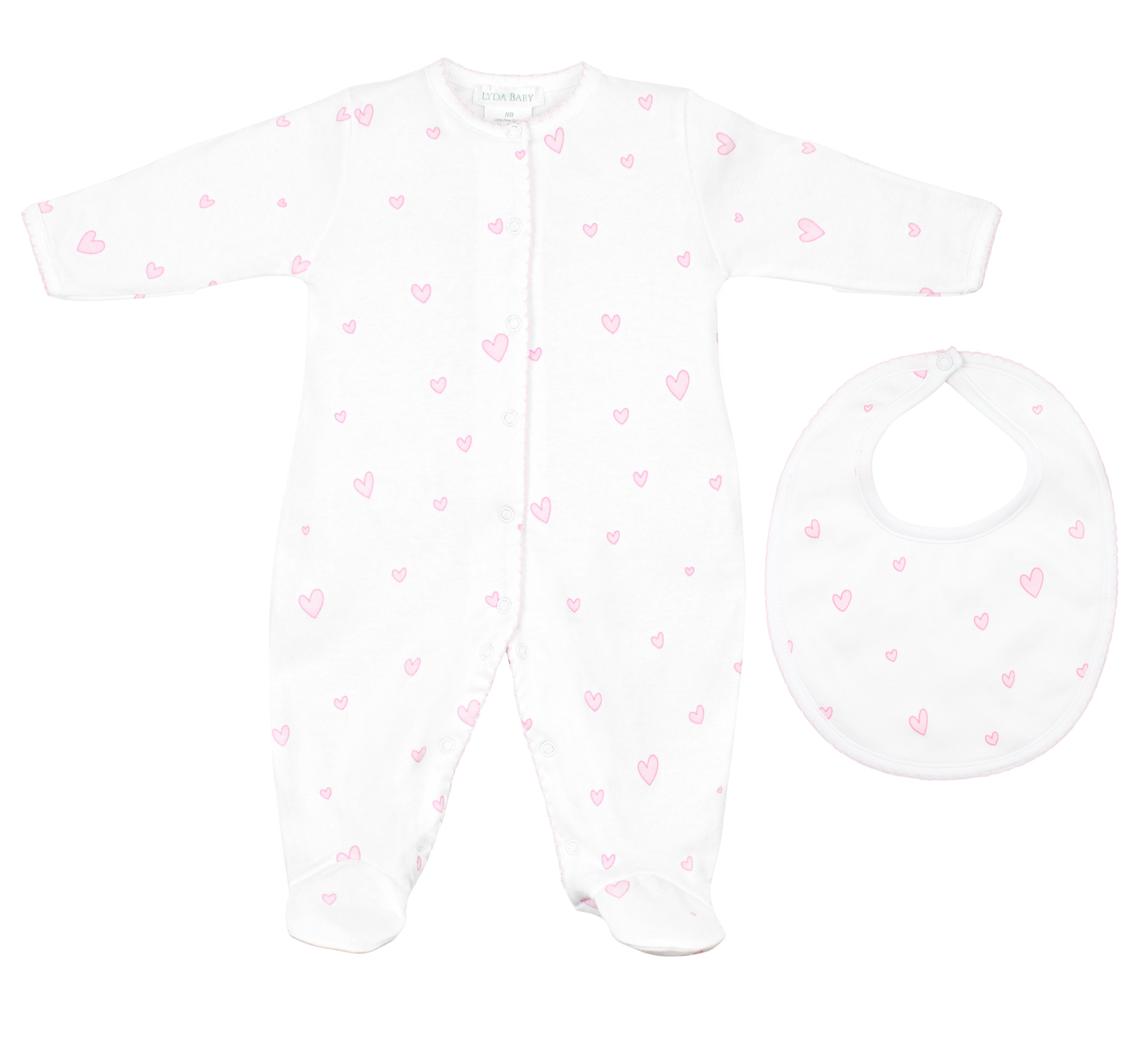 Unique Hearts Printed Set 2 Pieces | Baby Girl