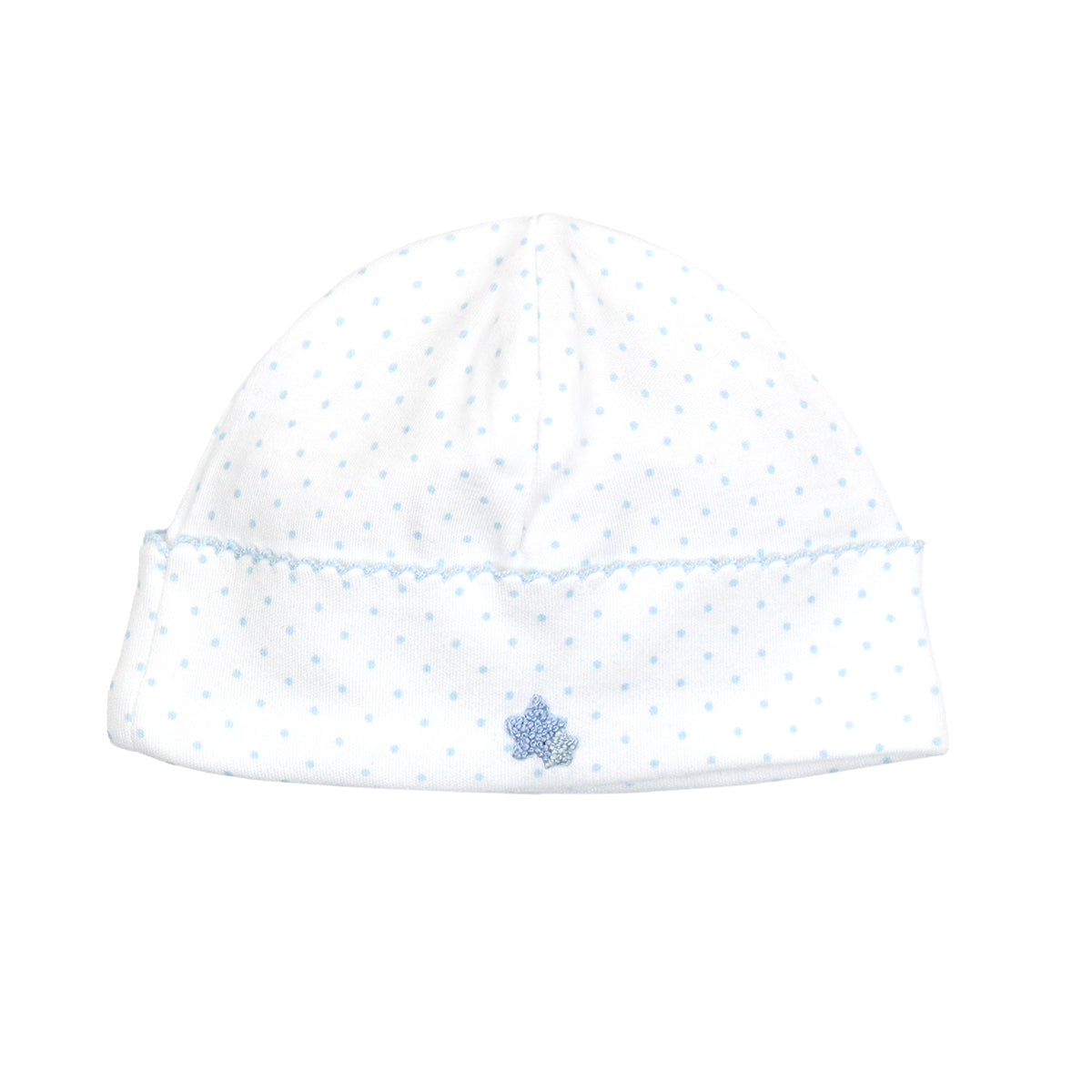 Baby boy hat in Pima cotton with double star embroidery and printed accents — cozy, breathable, and celestial.