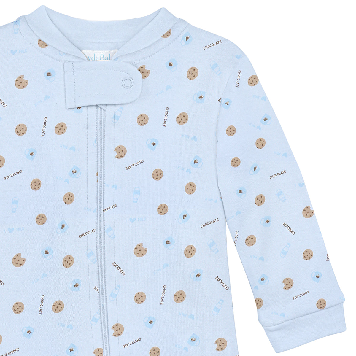 Sweet baby boy zipper with cookies print on premium Peruvian Pima cotton — soft, breathable, and perfect for sensitive skin.