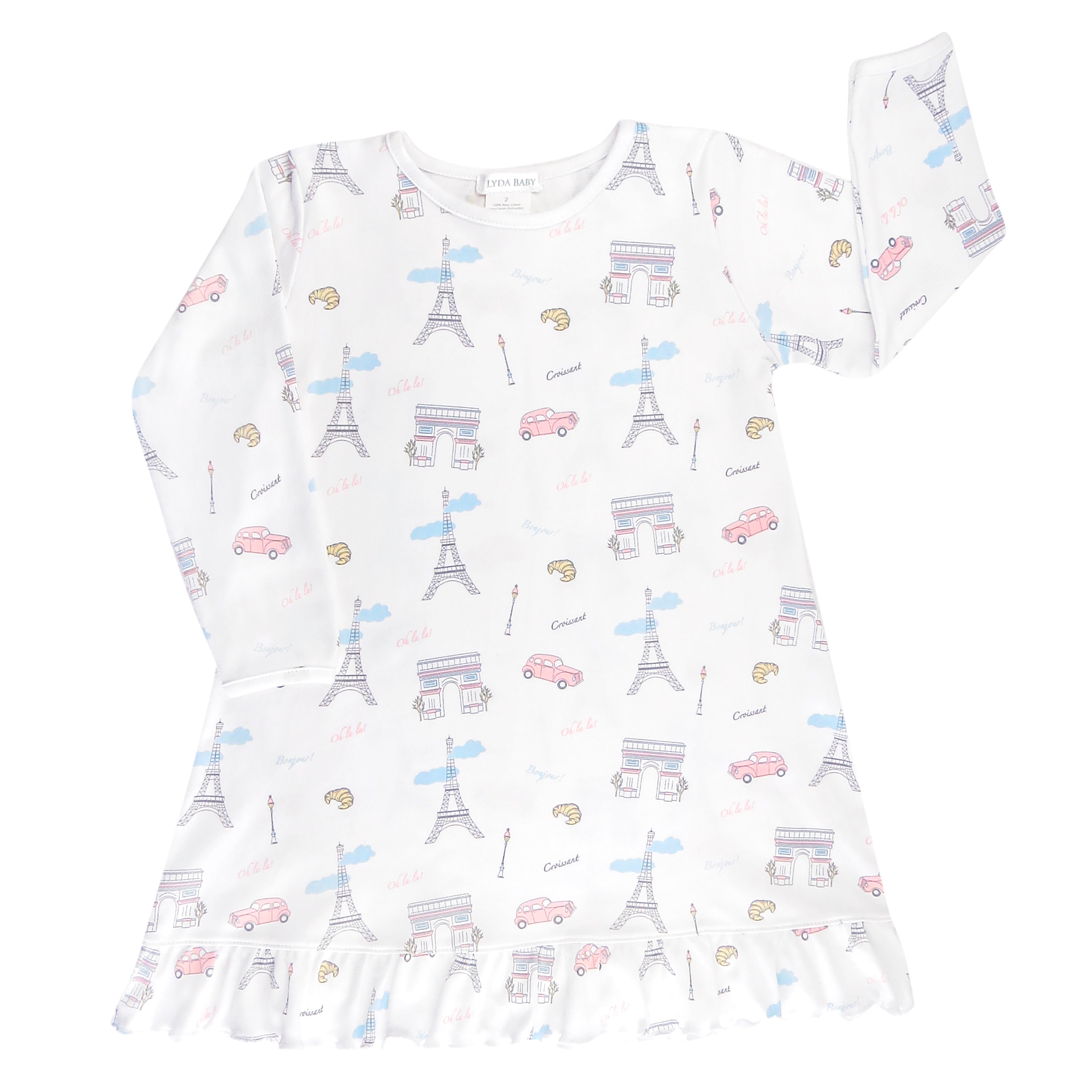 Breathable and soft baby sleep dress crafted from the finest Peruvian Pima cotton with a charming Always Paris print — ideal for sensitive skin and peaceful nights.