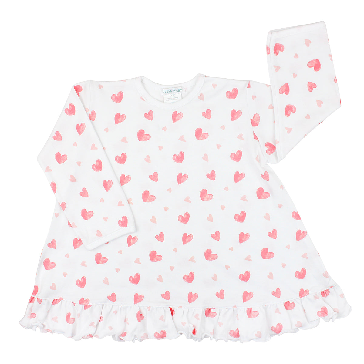 Summer baby girl sleep dress made in luxury Peruvian Pima cotton featuring a sweet cherries print. Ideal for baby pajamas and cute baby clothes in warmer weather.