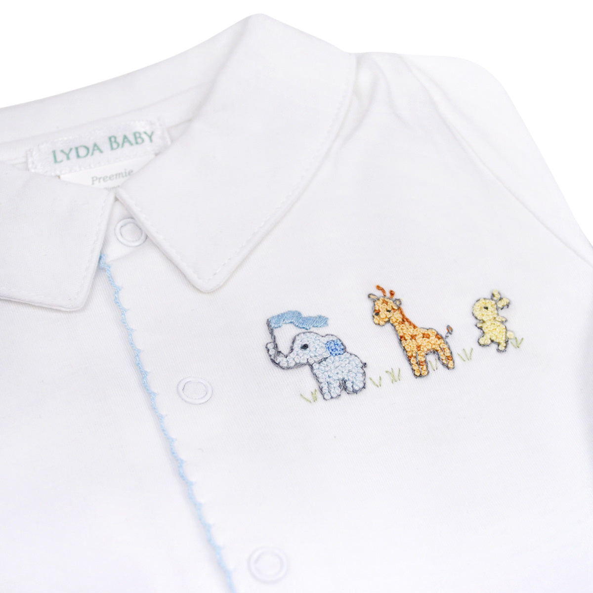 Baby Animals Embroidery Footie | Baby Boy