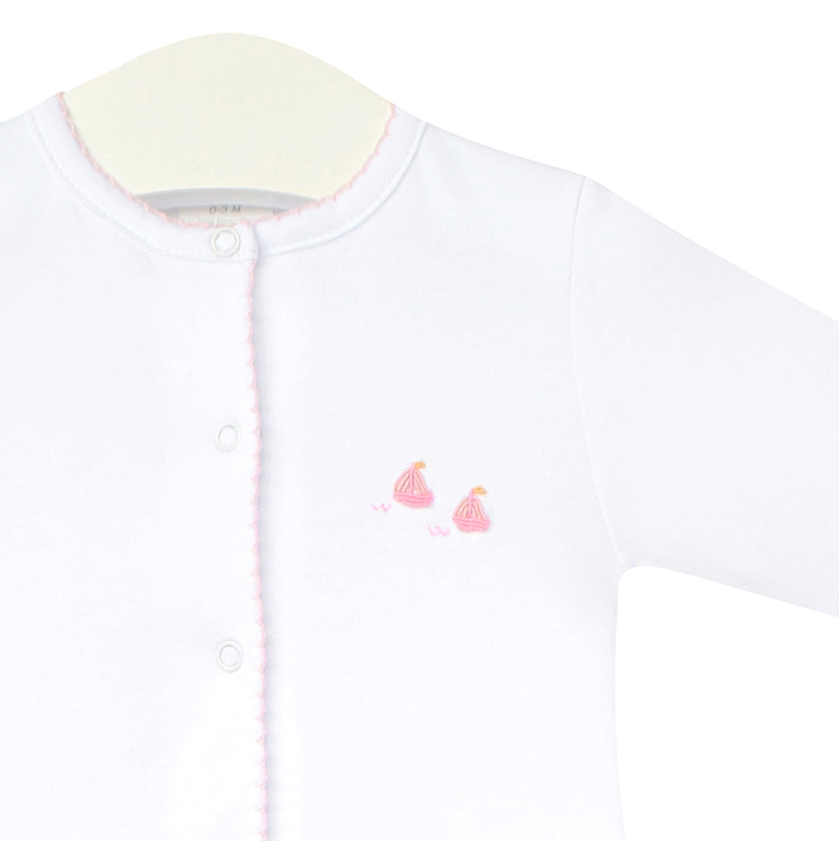 Graceful Sailboats Embroidery Footie | Baby Girl