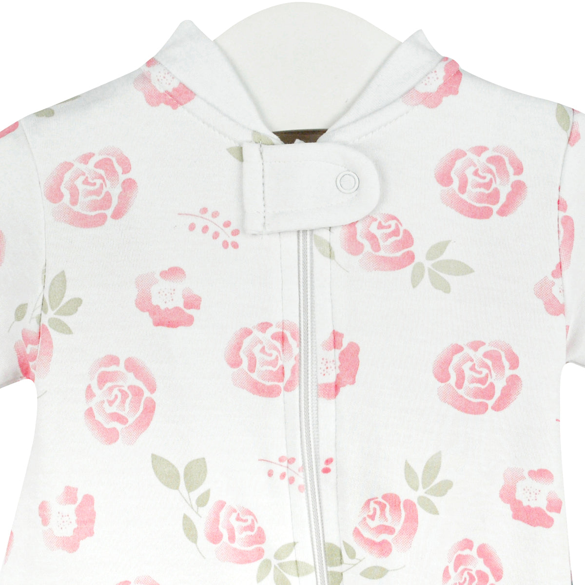 Roses Zipper Footie | Baby Girl
