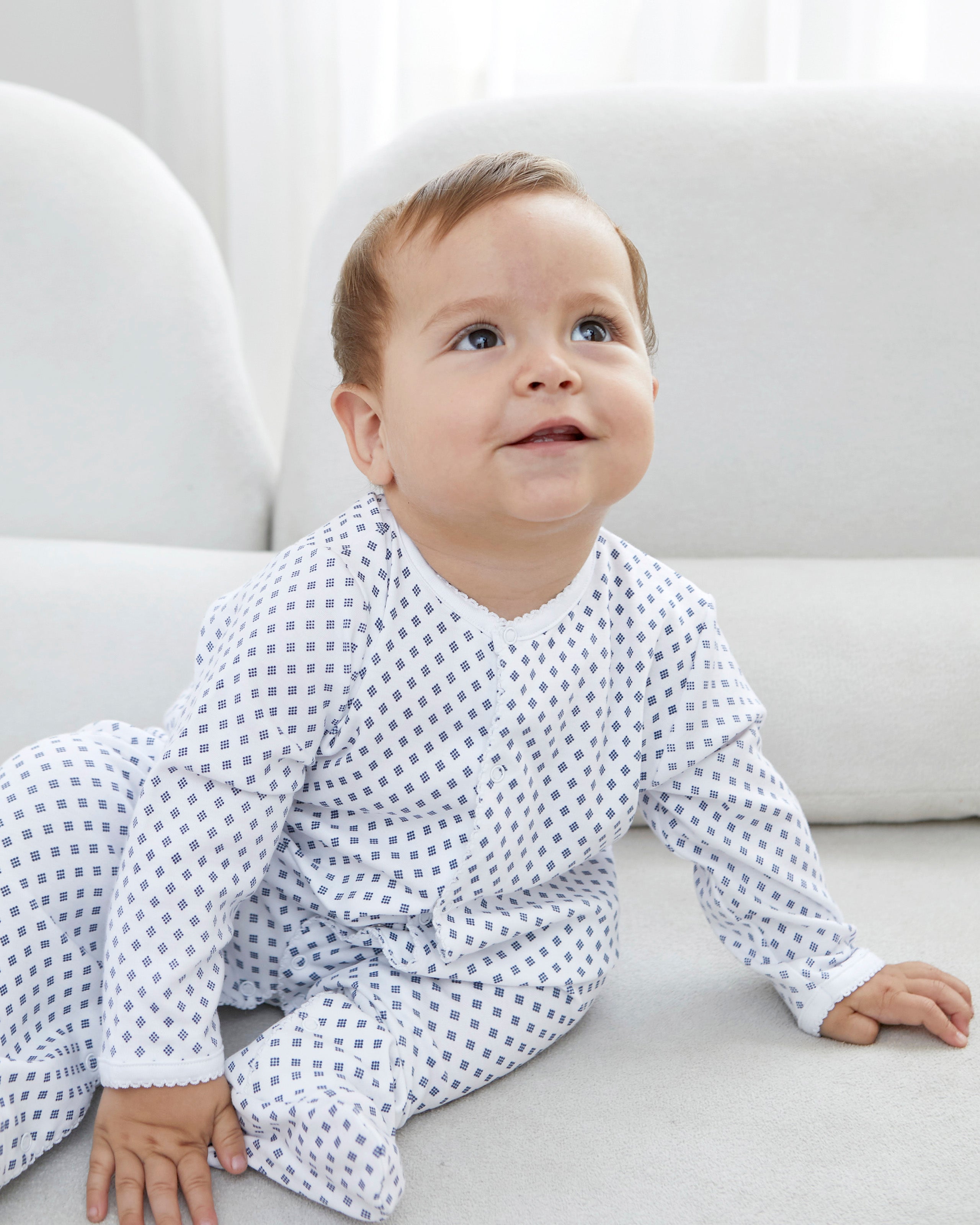 Diamonds Printed Footie | Baby Boy