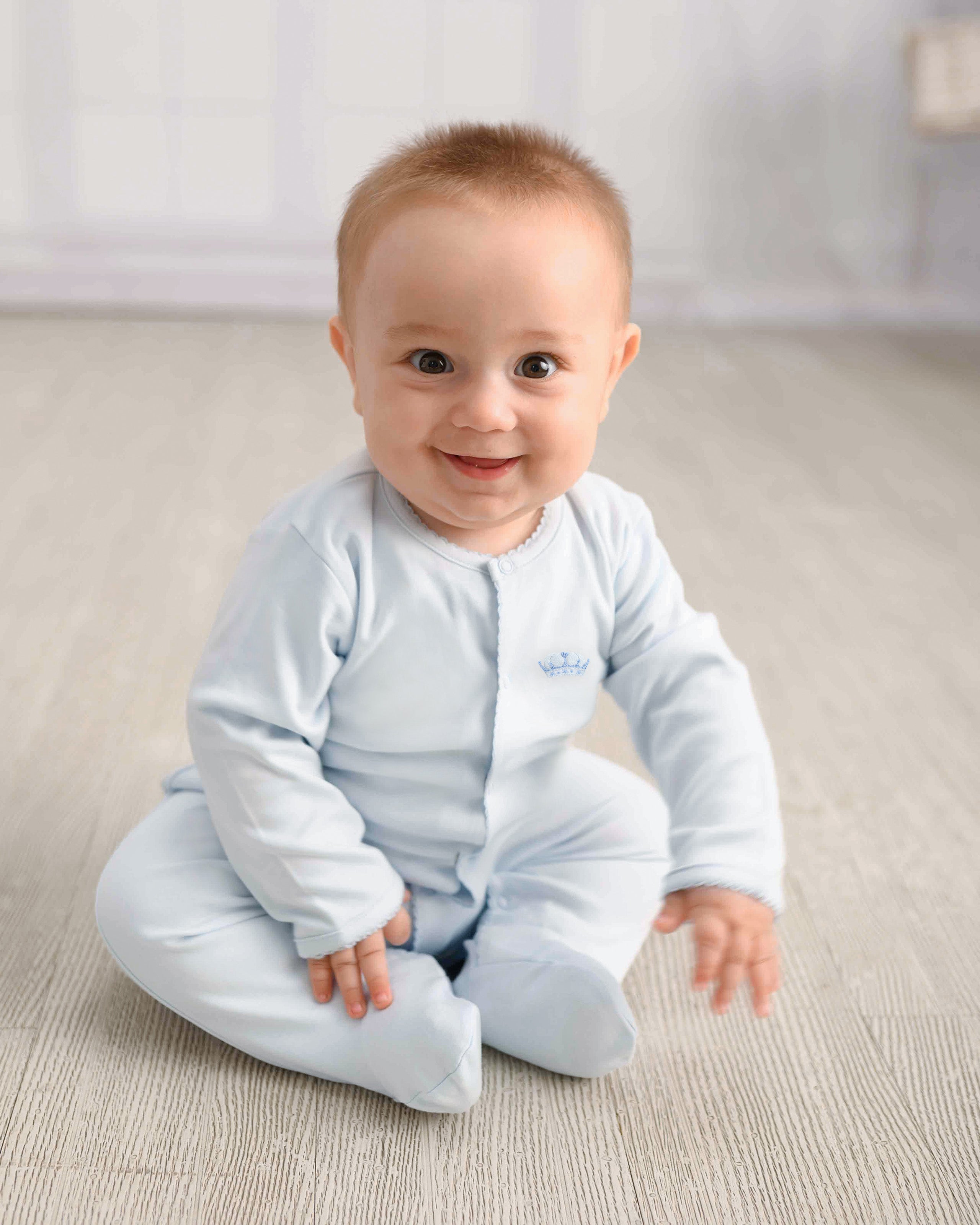 Little Prince Embroidery Footie | Baby Boy