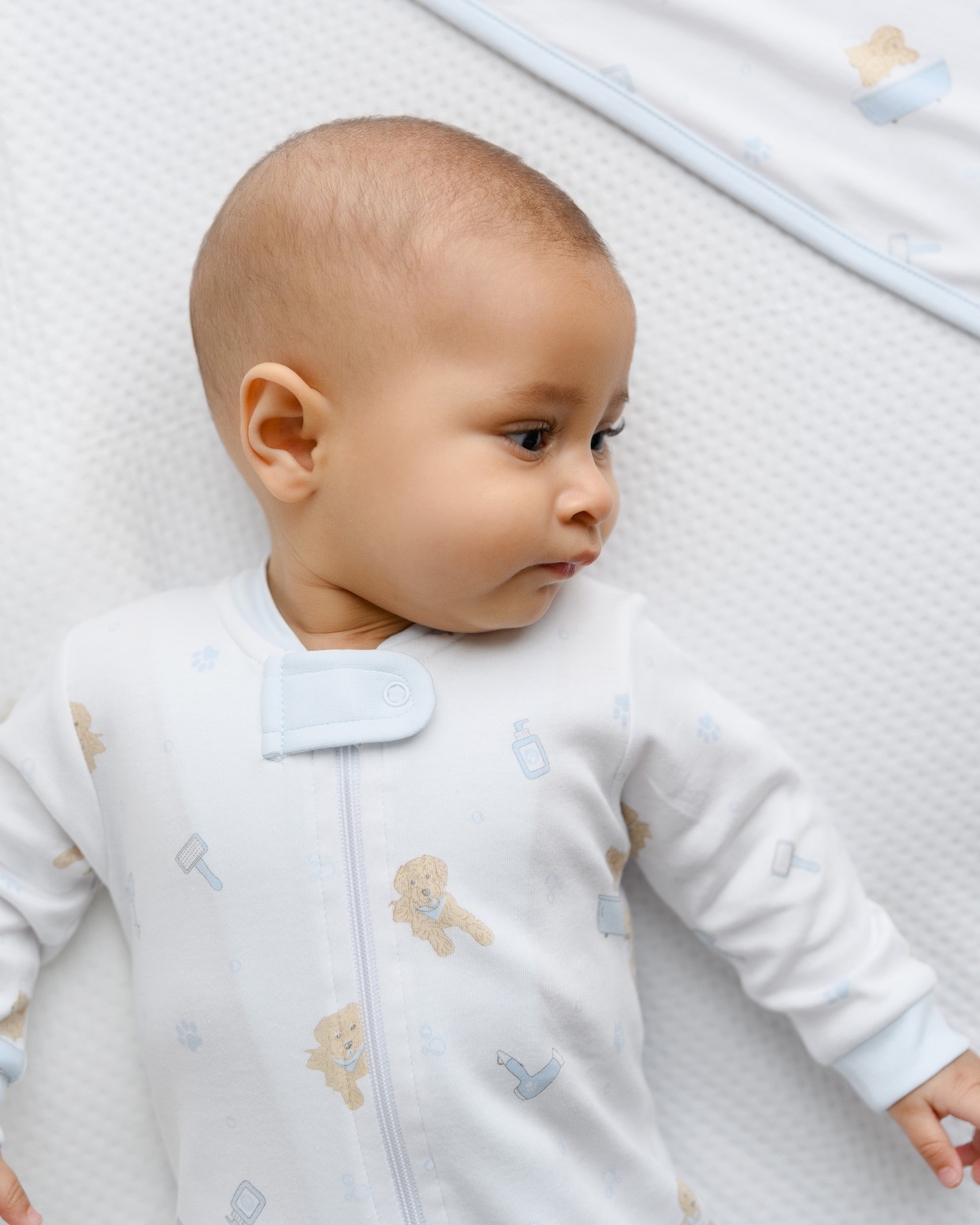 Pet Spa Printed Zipper Footie | Baby Boy