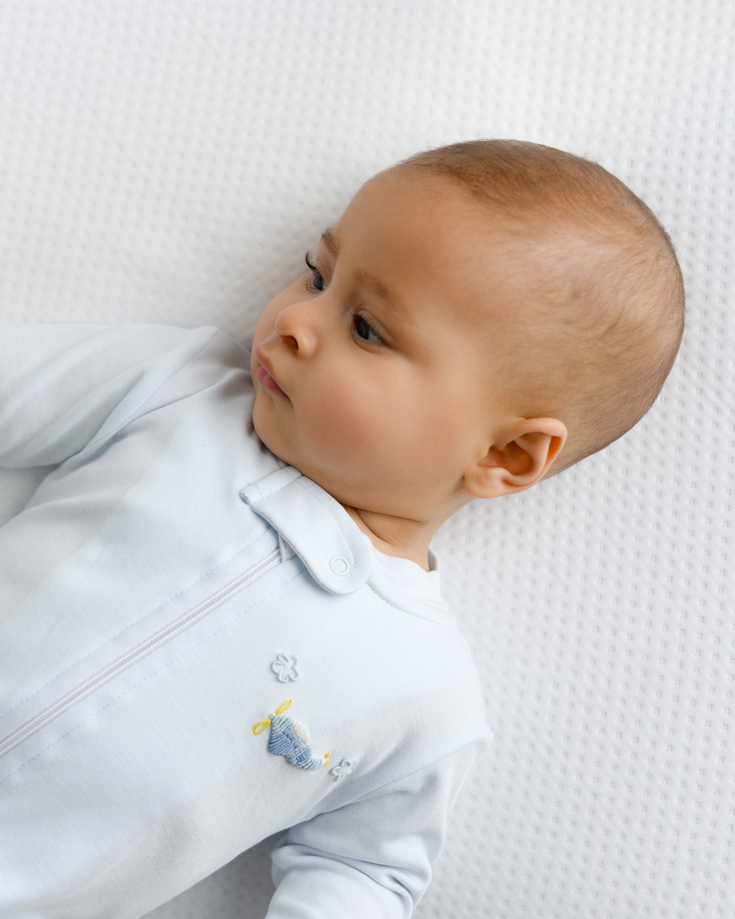 Airplane Embroidery Zipper Footie | Baby Boy