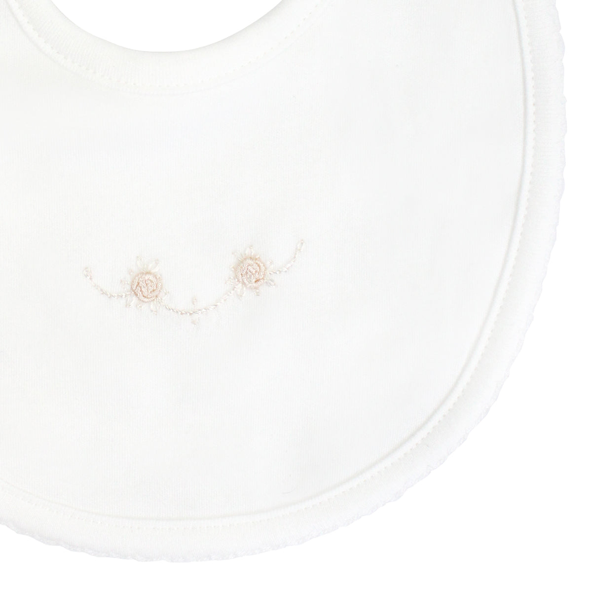 Sweet Flowers Embroidery Bib | Baby Girl