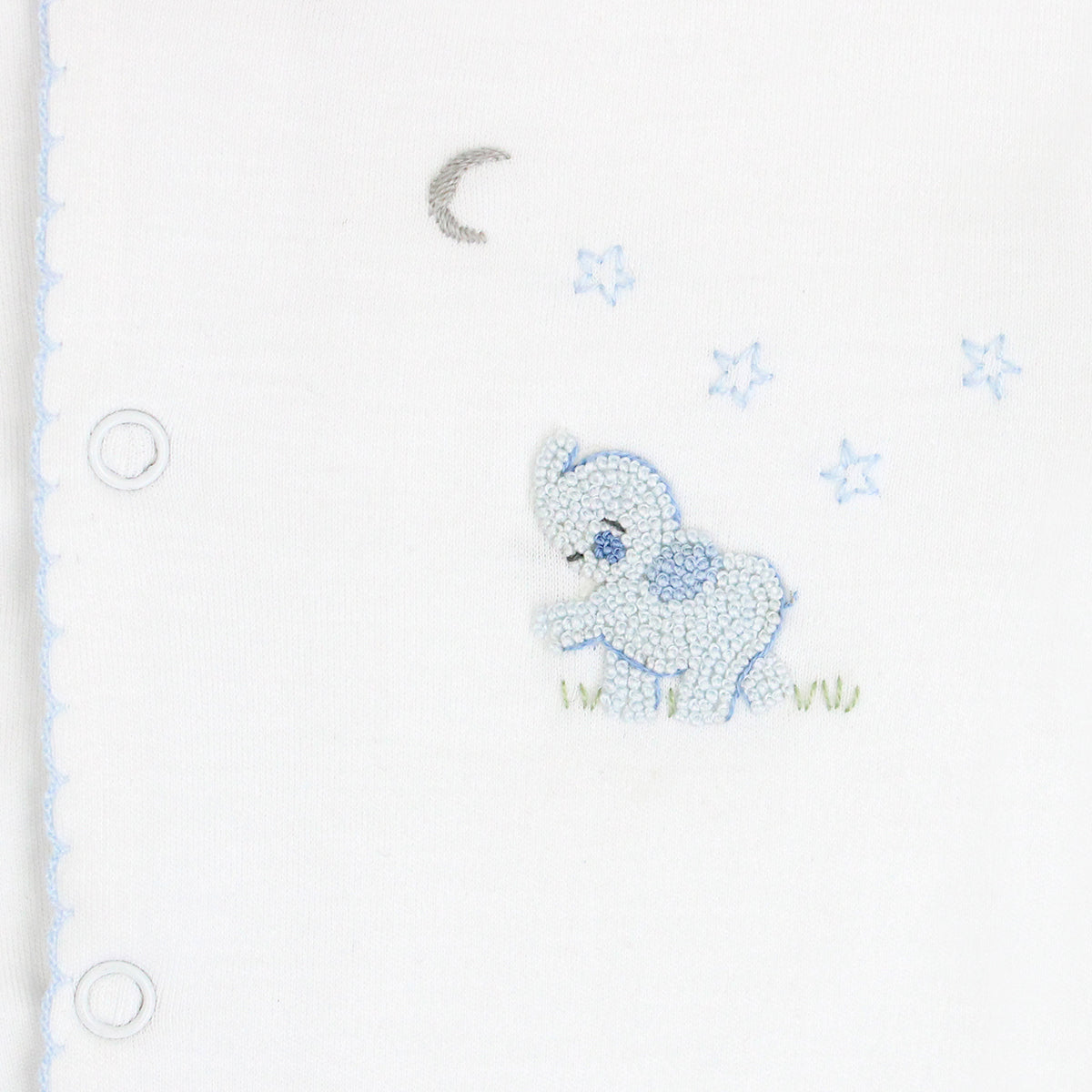 Moon and Stars Embroidery Footie | Baby Boy