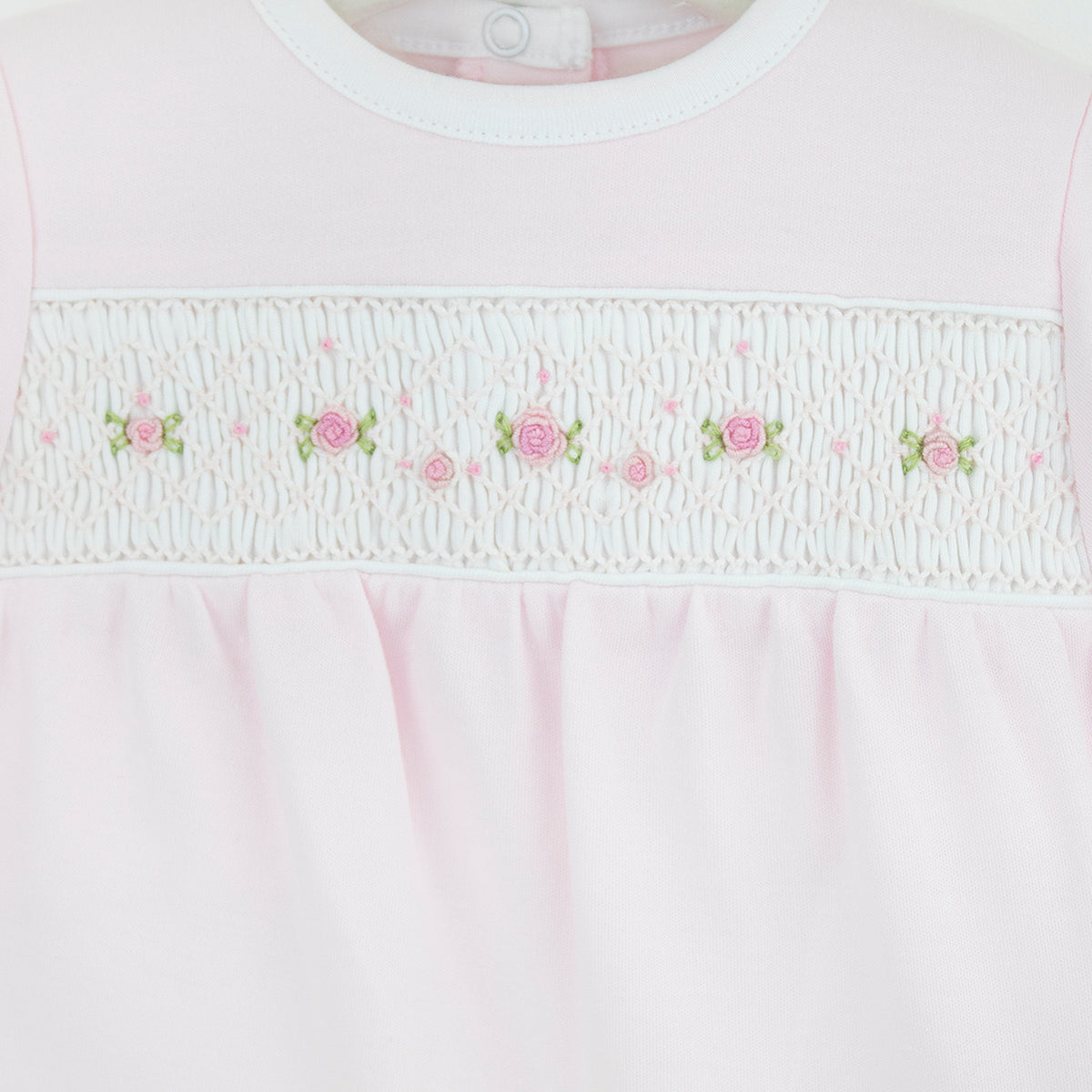 Smock Roses Embroidery  Footie | Baby Girl