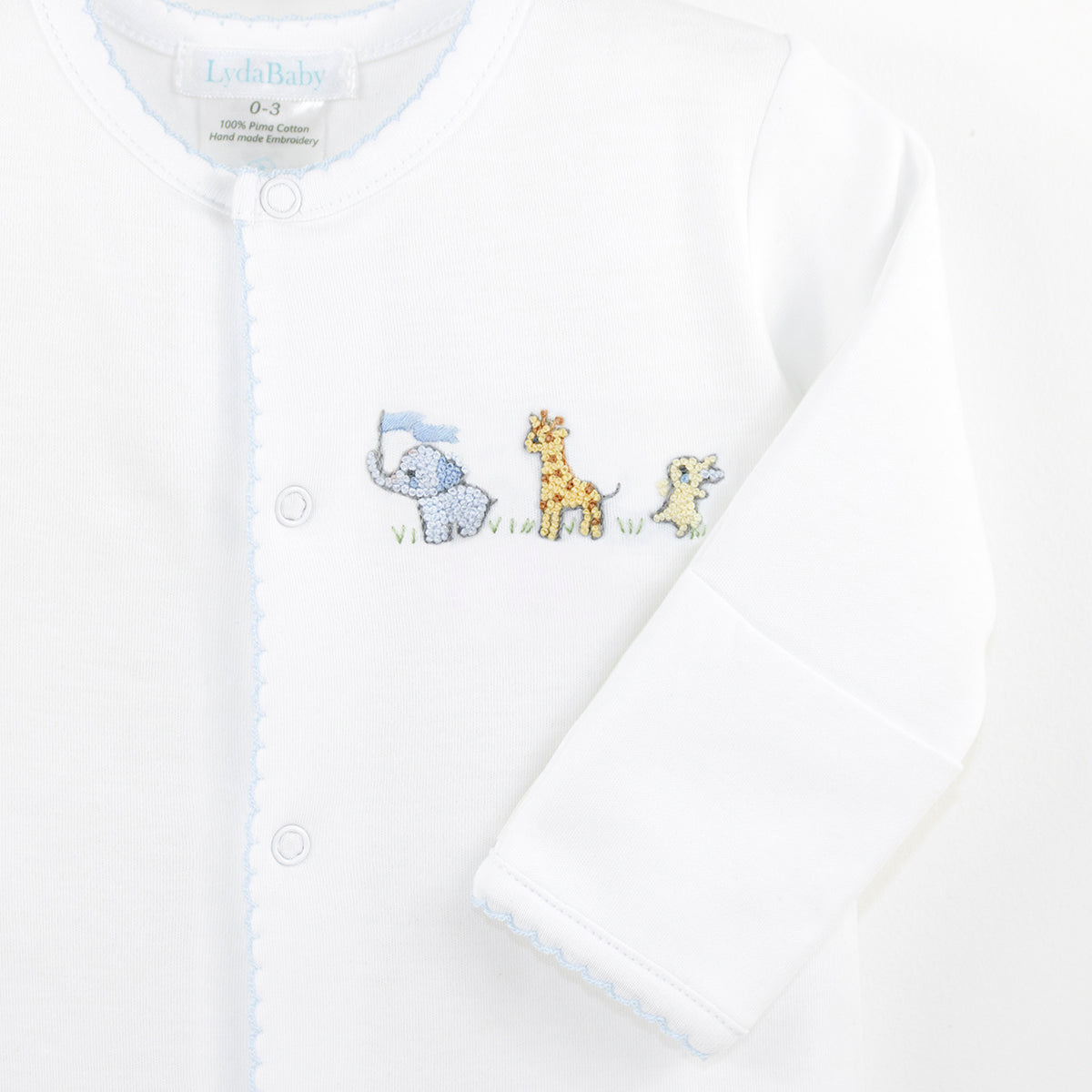 Baby Animals Embroidery Footie | Baby Boy