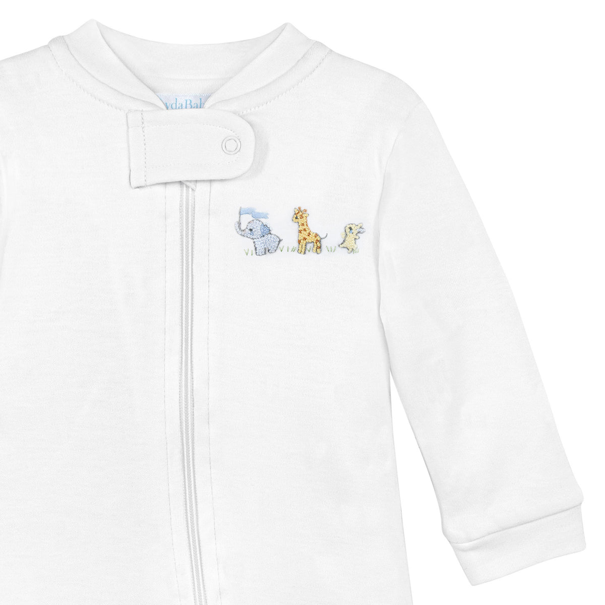 Baby Animals Embroidery Zipper Footie | Baby Boy