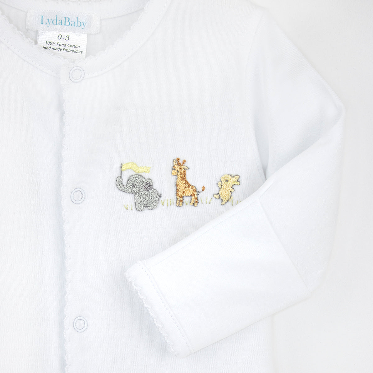 Baby Animals Embroidery Footie | Baby Unisex