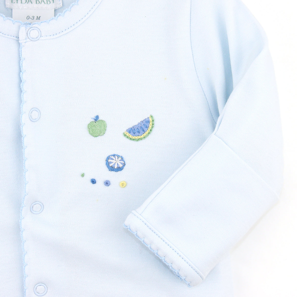 Summer Fruits Embroidery Footie | Baby Boy