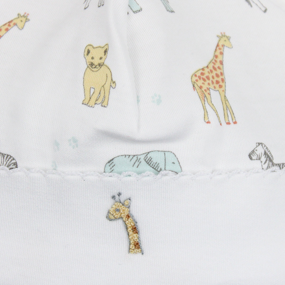 Safari Animals Embroidery and Printed Hat | Baby Unisex