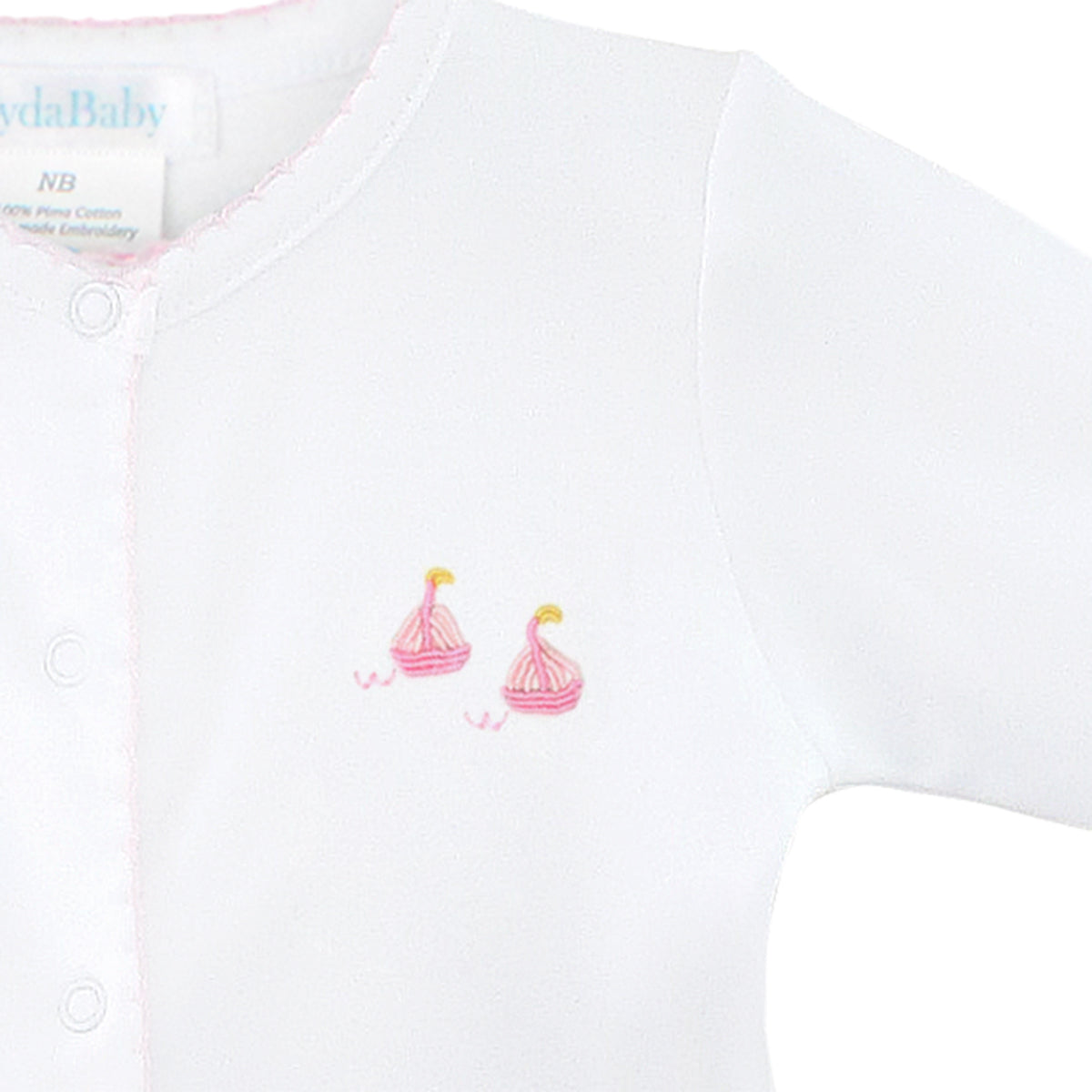 Graceful Sailboats Embroidery Footie | Baby Girl