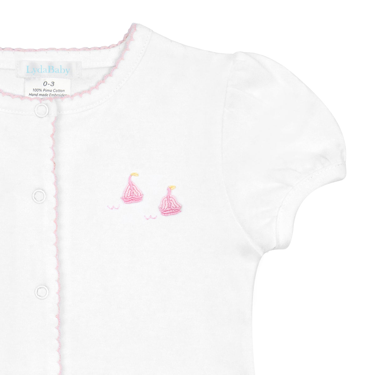 Graceful Sailboats Embroidery Romper | Baby Girl