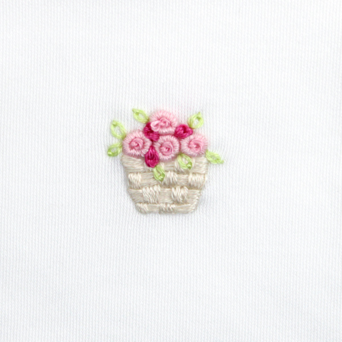 Flower Pot Embroidery Bib | Baby Girl