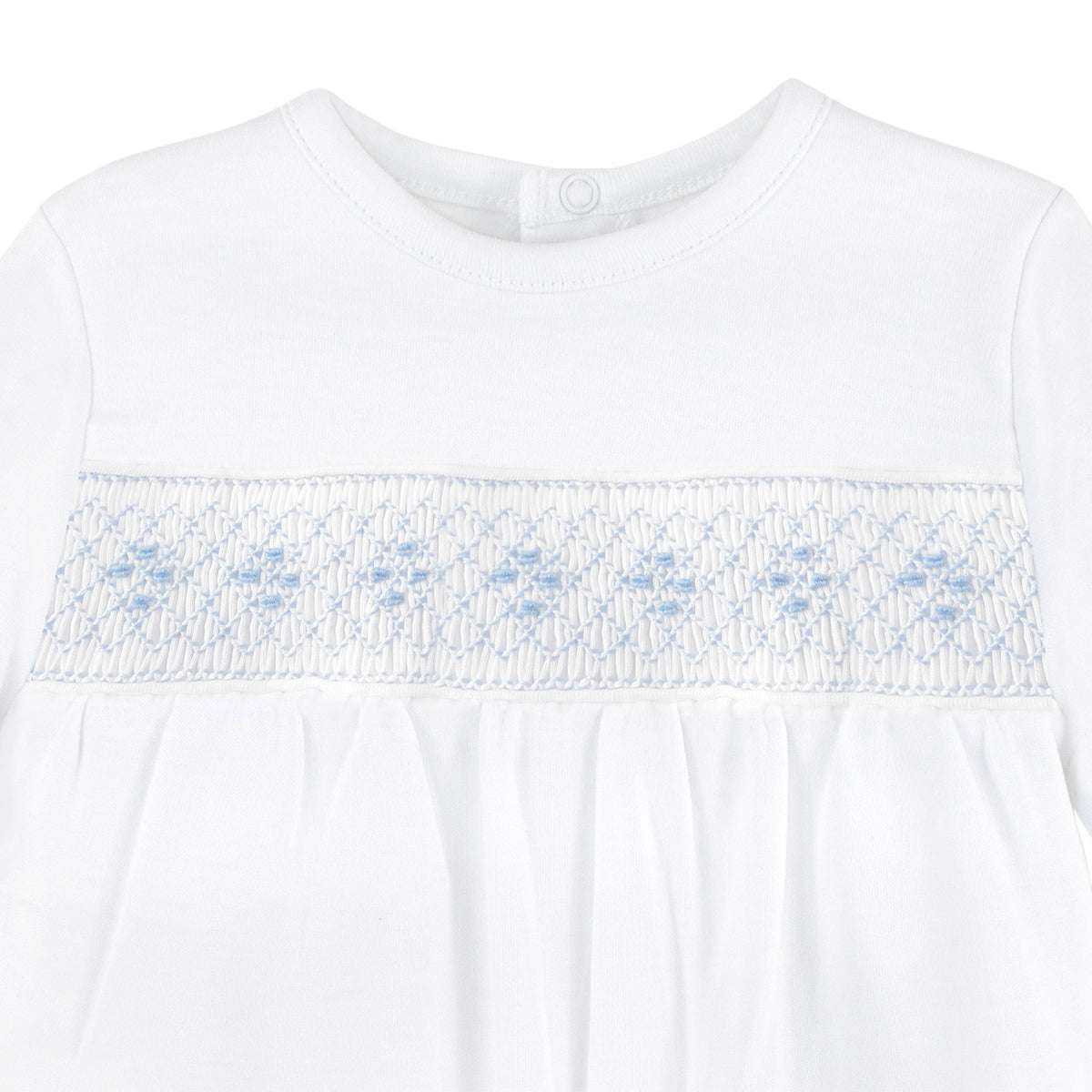 Smock Cotton Embroidery Footie | Baby Boy
