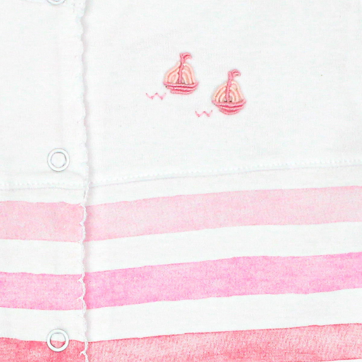 Watercolor Lines Embroidery and Printed Romper |  Baby Girl