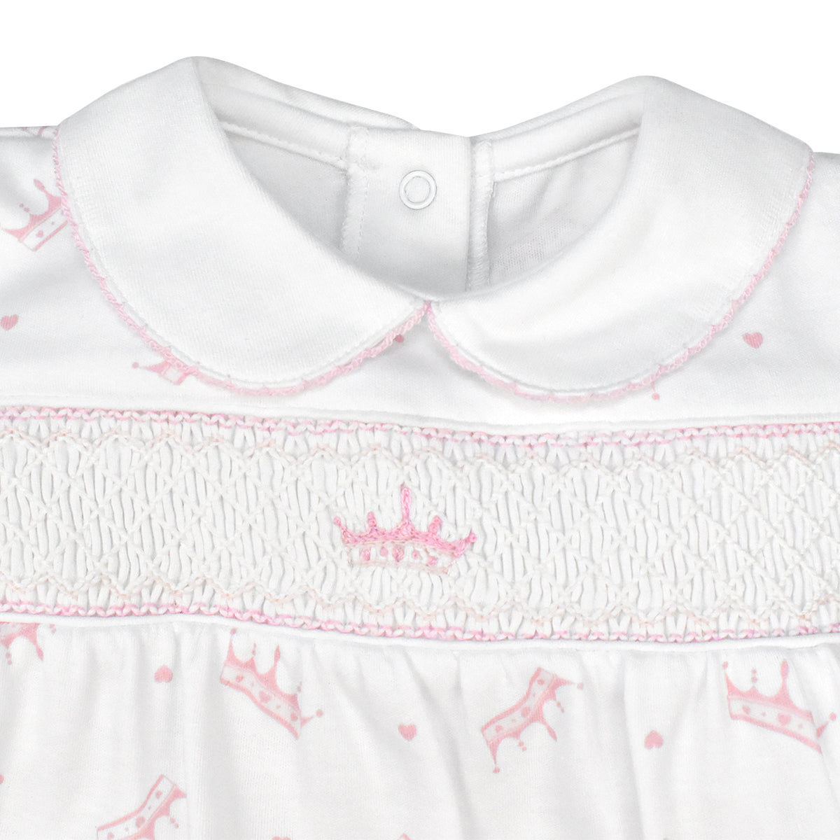 Little Princess Embroidery and Printed Footie | Baby Girl