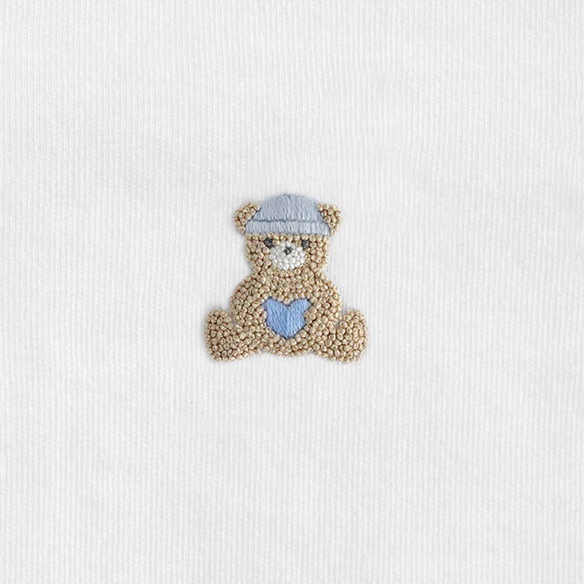 Love Teddy Embroidery Footie | Baby Boy
