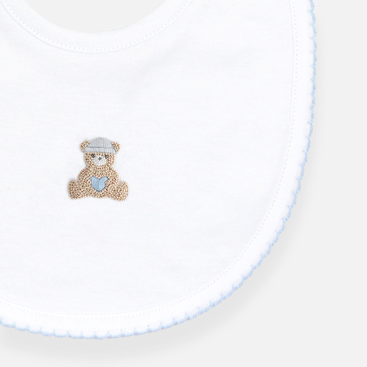 Love Teddy Embroidery Bib | Baby Boy