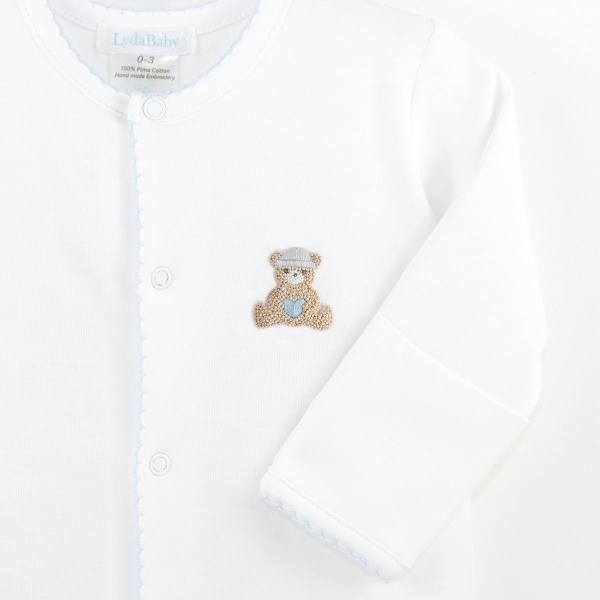 Love Teddy Embroidery Footie | Baby Boy