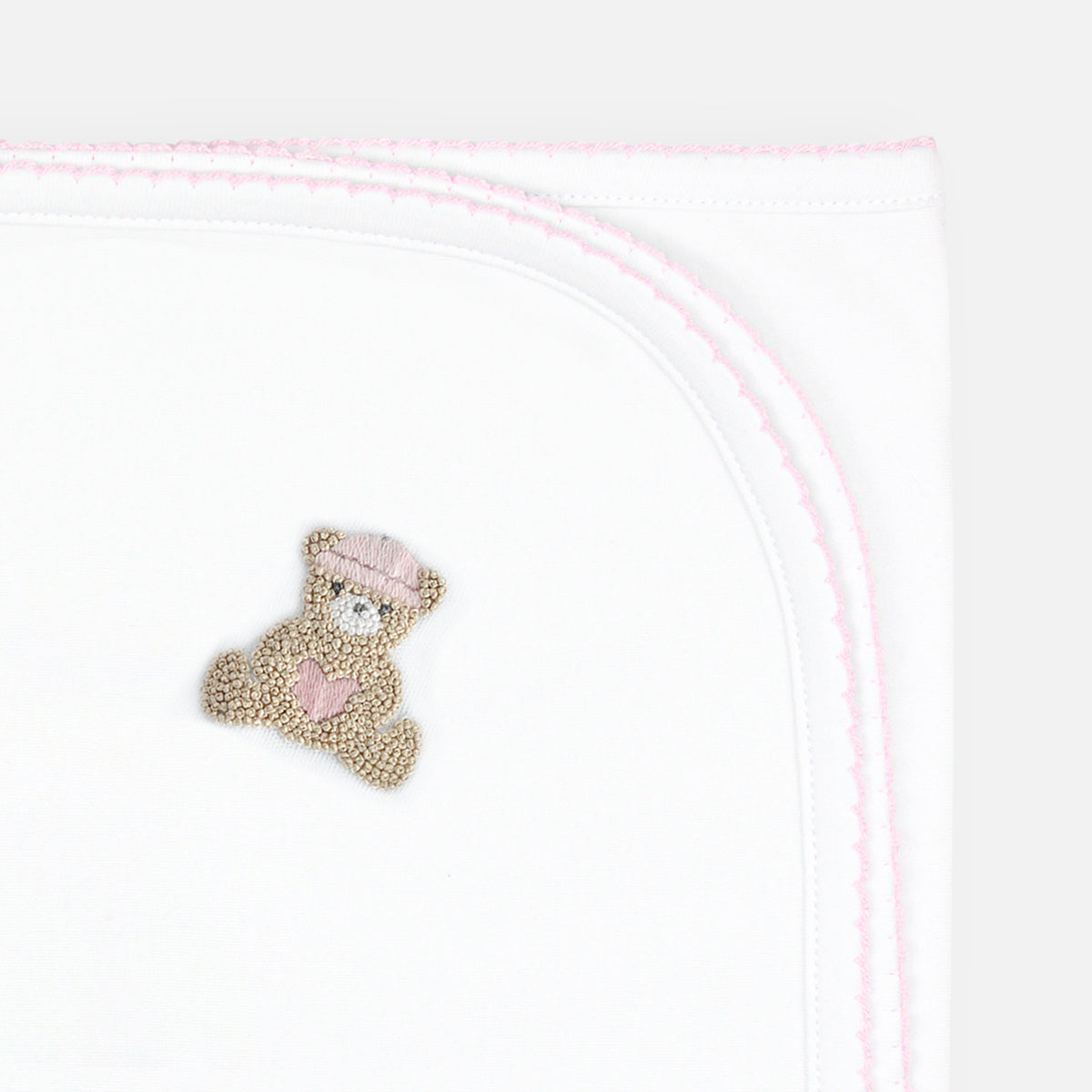 Love Teddy Embroidery  Blanket | Baby Girl