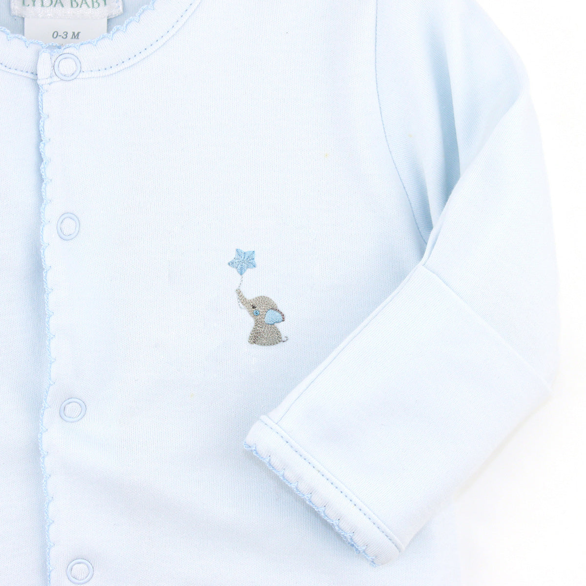 Lovely Elefant Embroidery Footie | Baby Boy