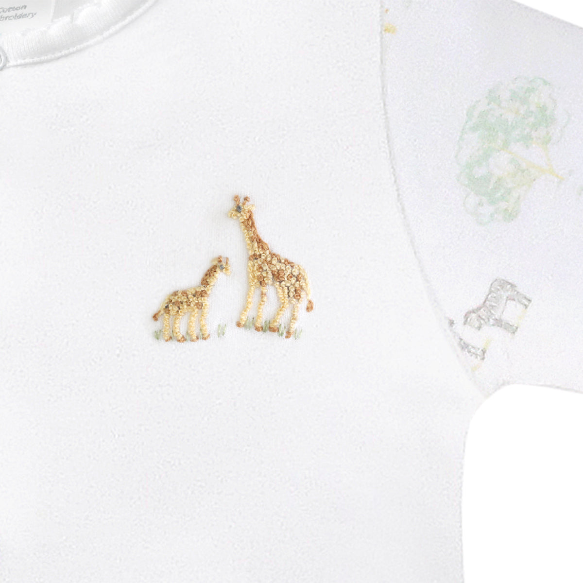 Safari Life Embroidery and Printed Footie | Baby Unisex