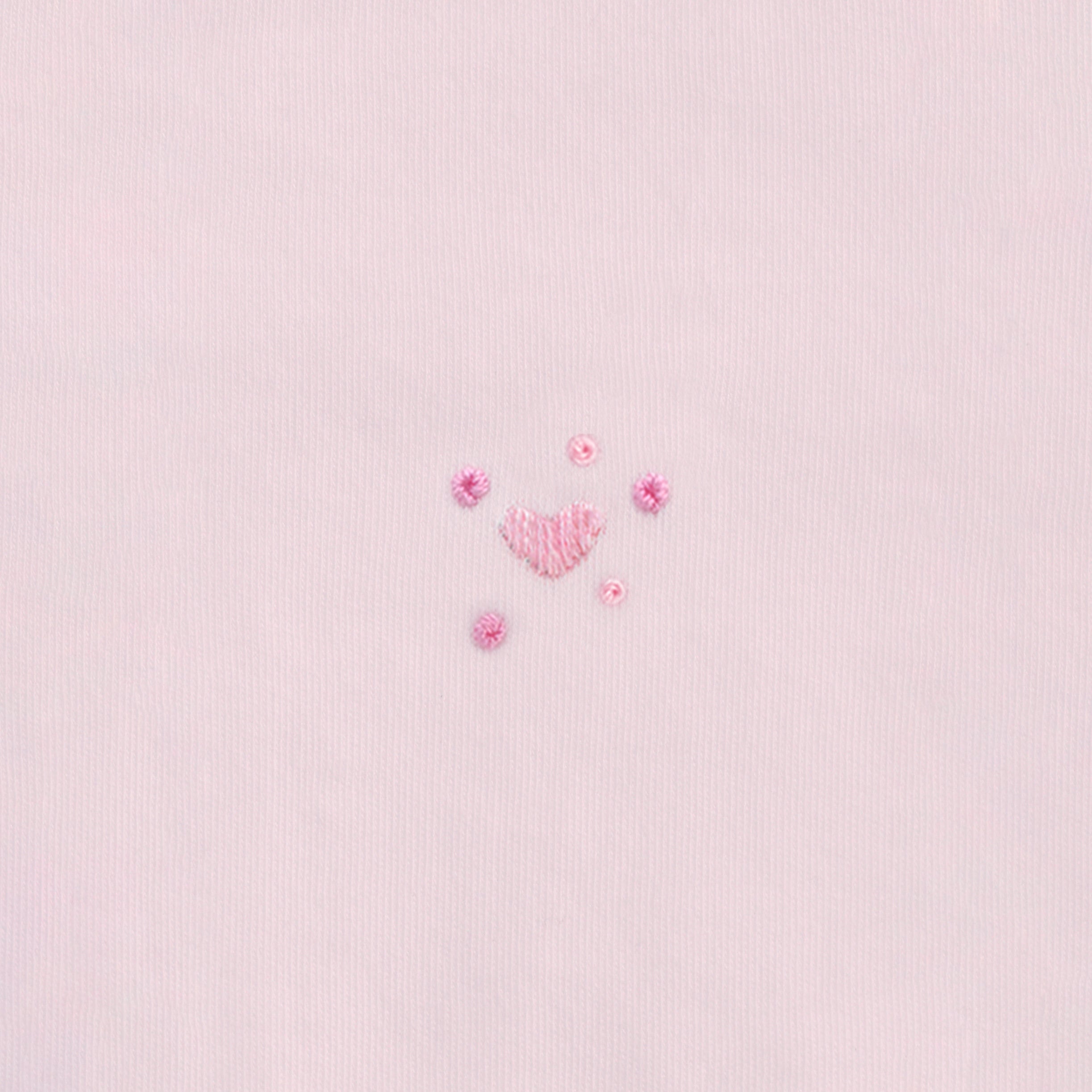 Pink Bubble Hearts Embroidery Footie | Baby Girl