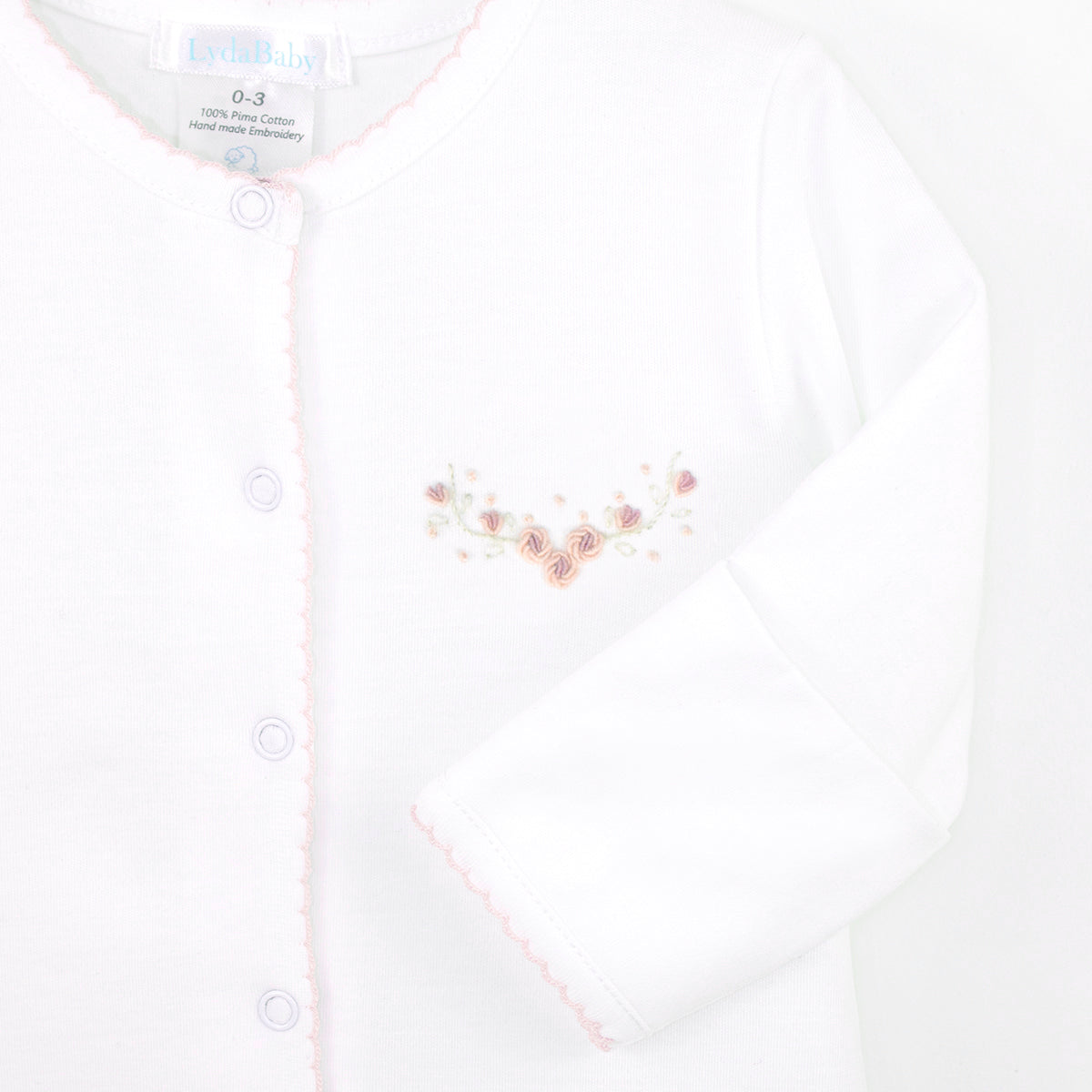 Roses Garden Embroidery Footie | Baby Boy