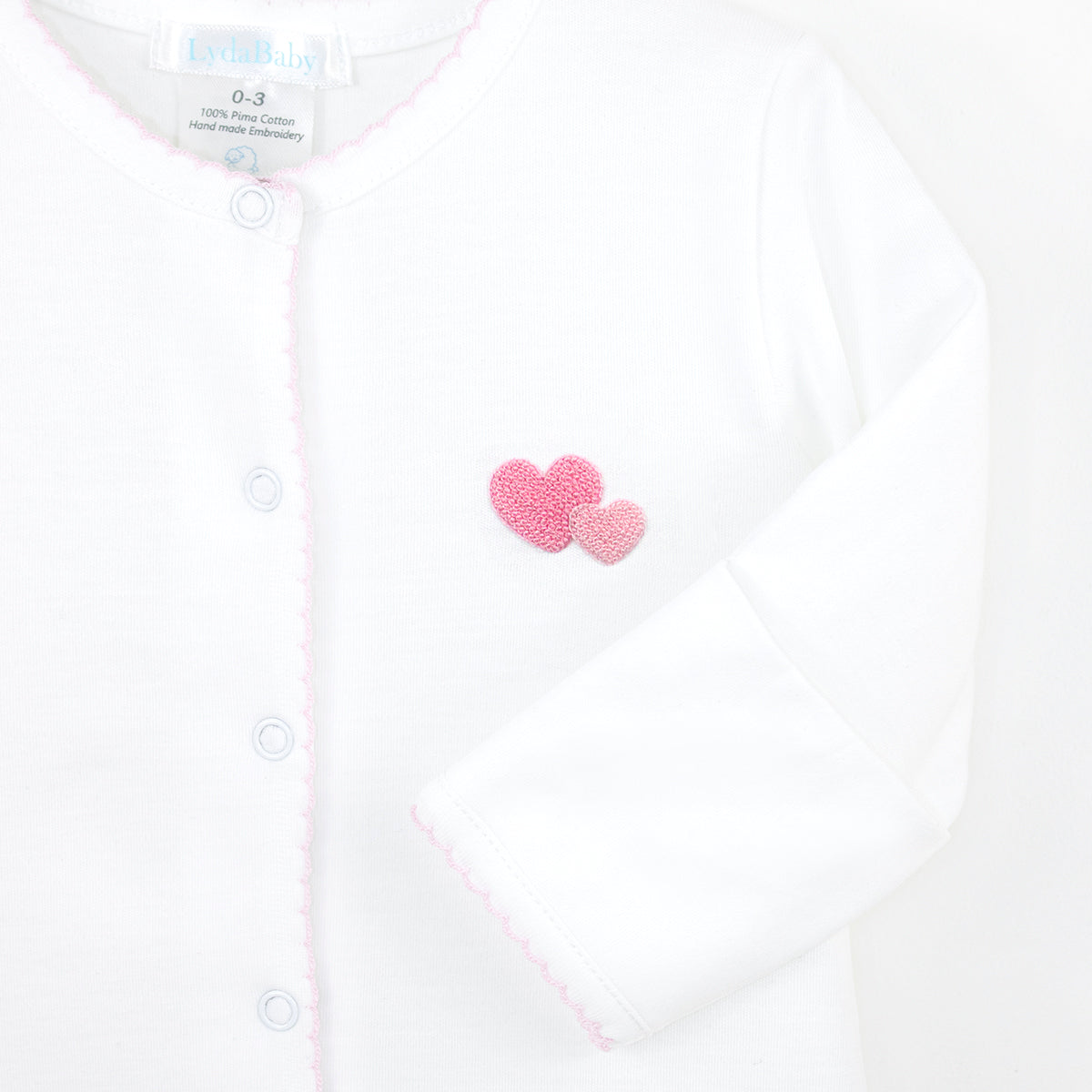 Double Love Embroidery Footie | Baby Girl