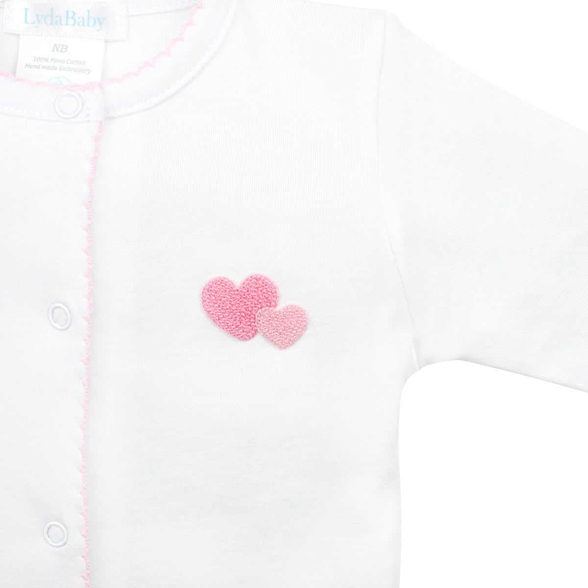 Double Love Embroidery Footie | Baby Girl