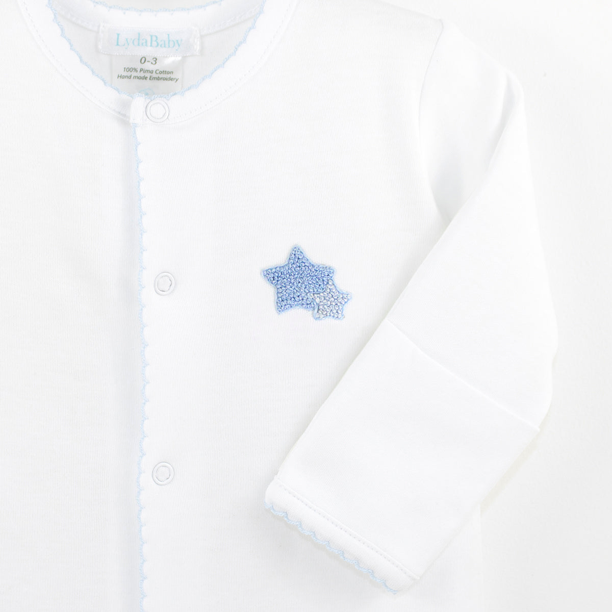 Double Stars Embroidery Footie | Baby Boy