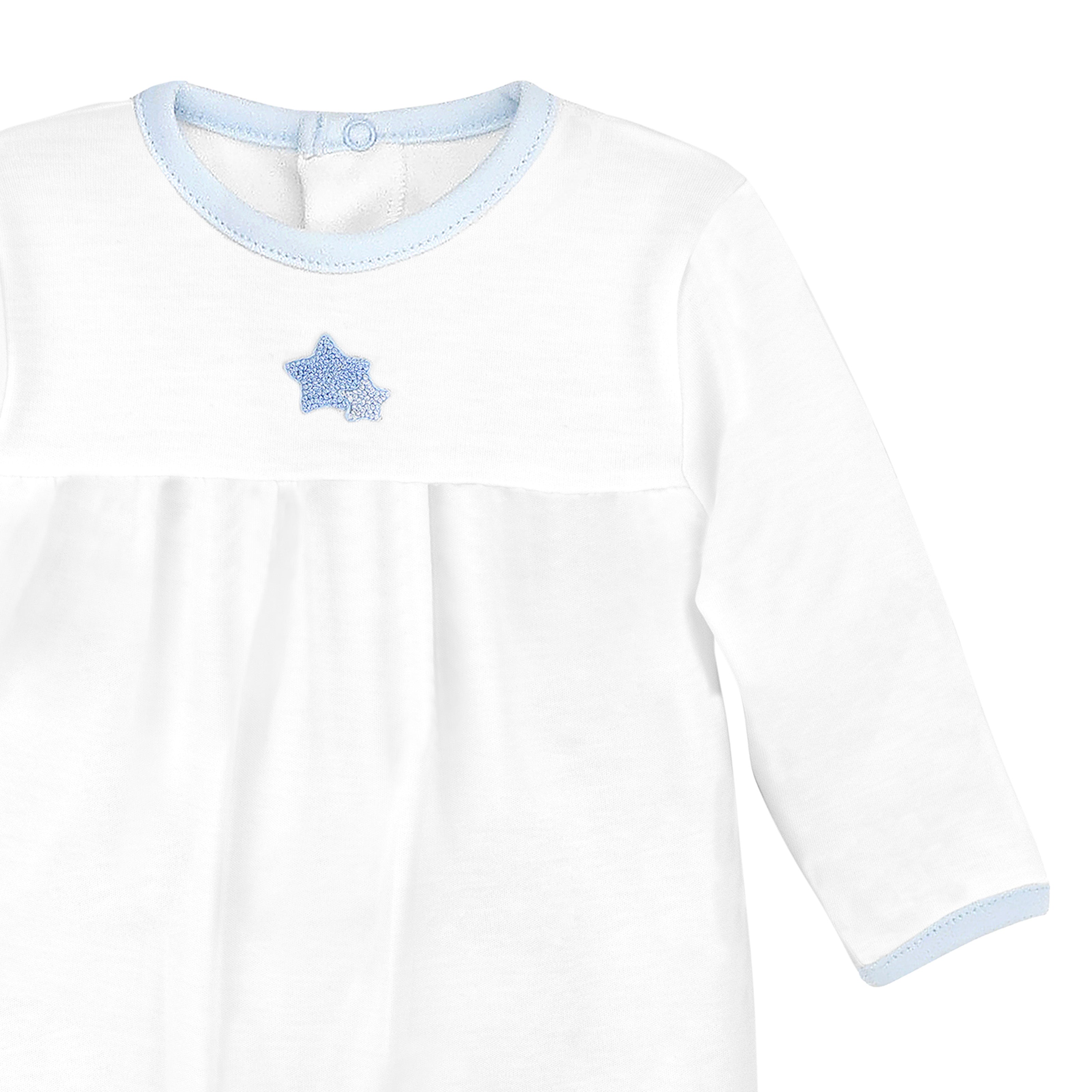 Double Stars Embroidery Footie | Baby Boy