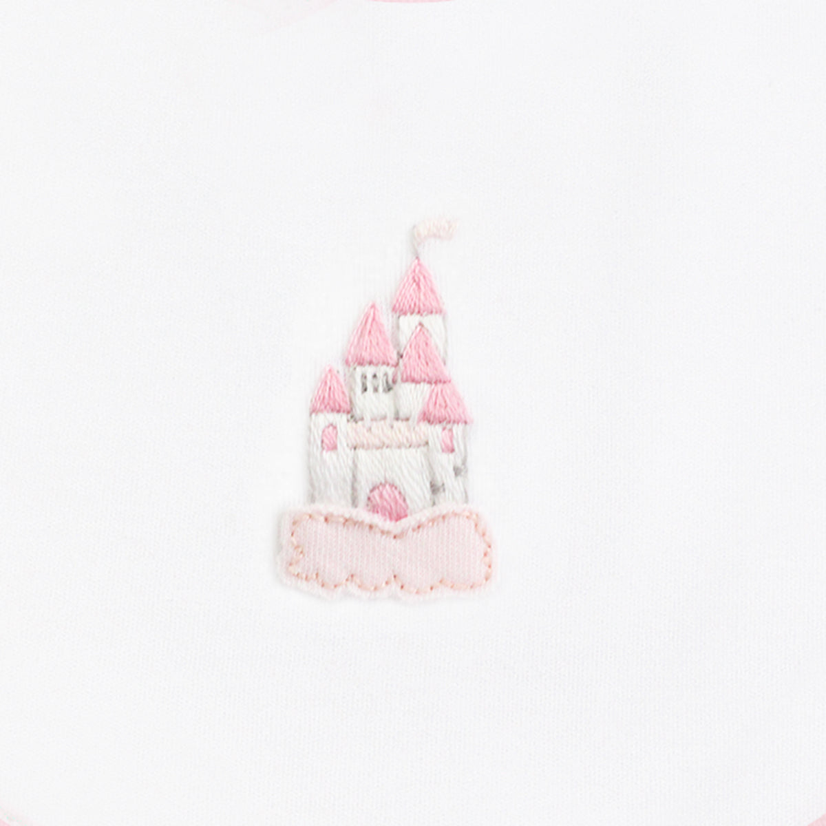 Castle Embroidery Footie | Baby Girl