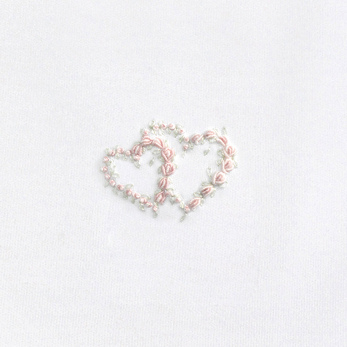Double Roses Heart Embroidery Footie | Baby Girl