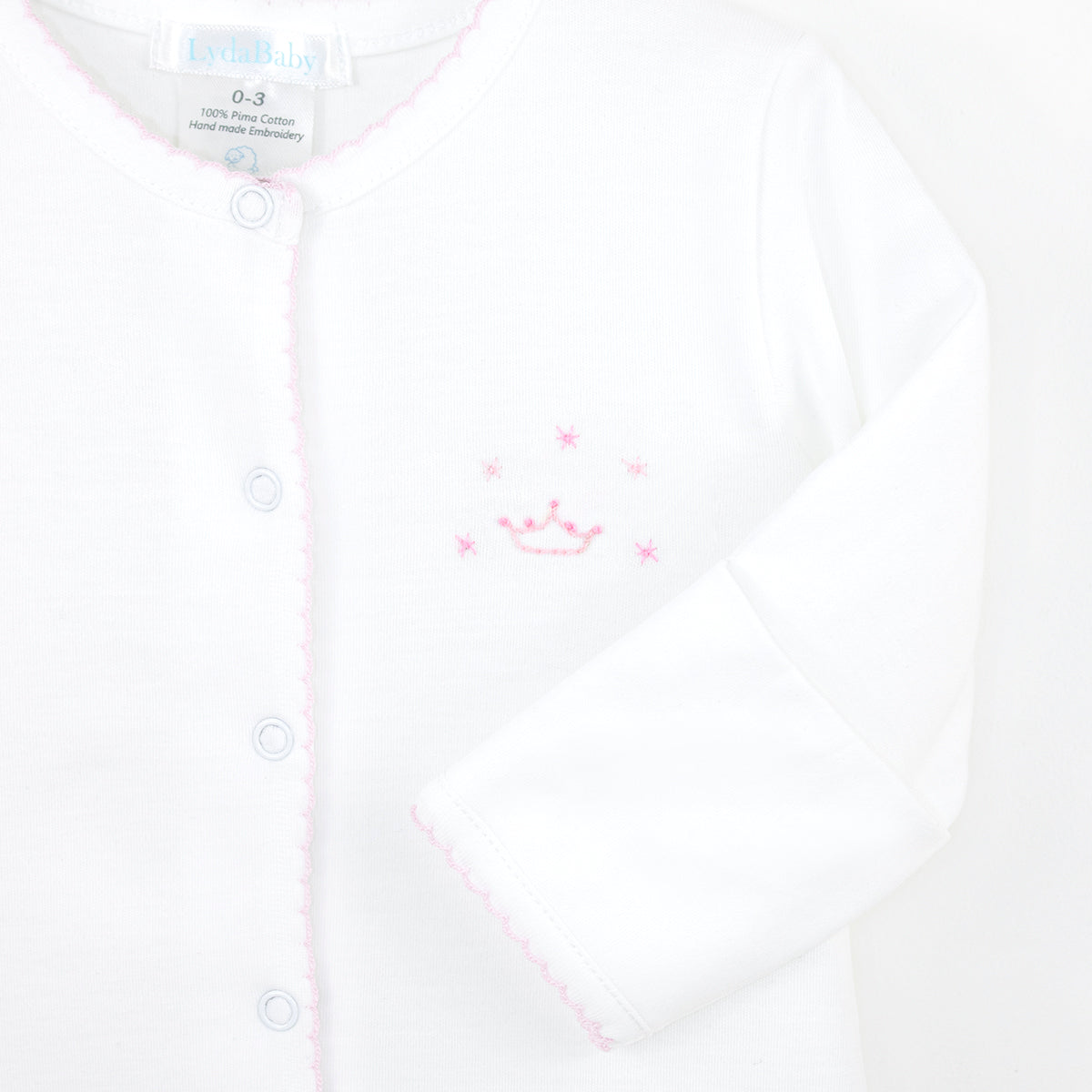 Baby Princess Embroidery Footie | Baby Girl