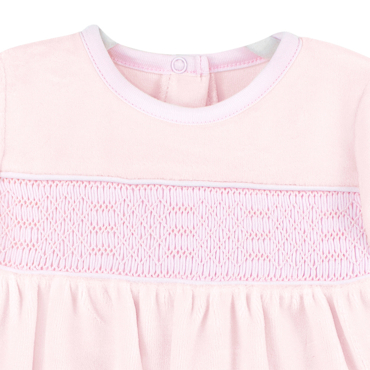 Smock Pink Cotton Collection Footie | Baby Girl