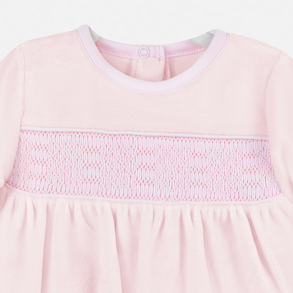 Smock Pink Cotton Collection  Footie |  Baby Girl