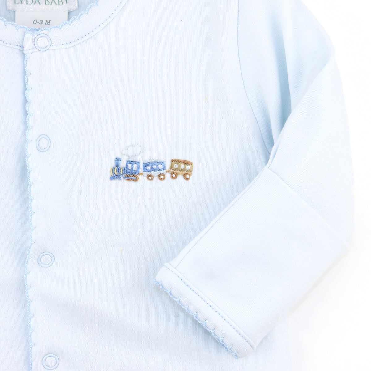 Train Embroidery Footie | Baby Boy