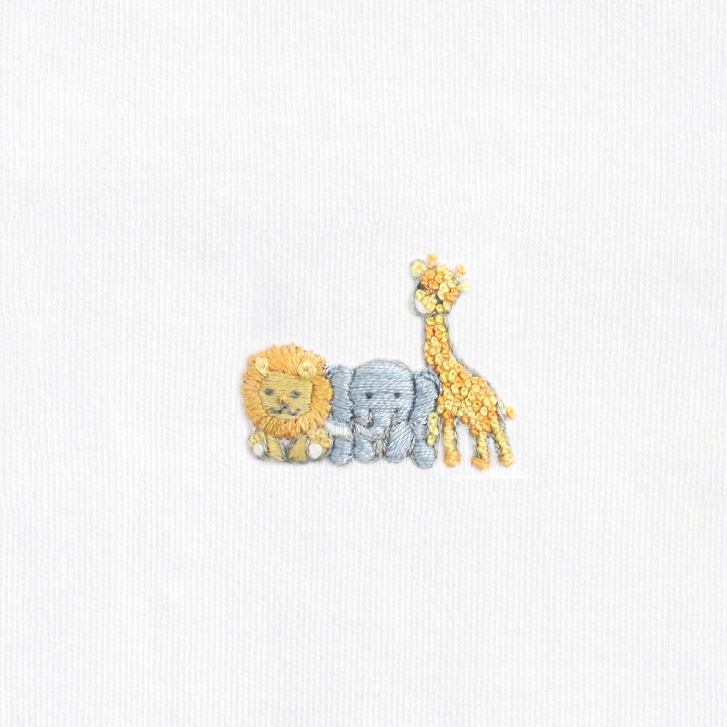 Baby Safari Animals Embroidery Footie  | Baby Unisex