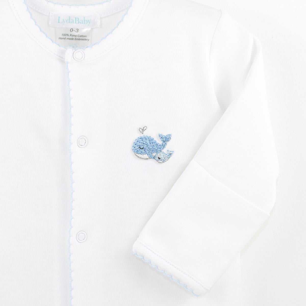 Mom and Baby Whale Embroidery Footie | Baby Boy